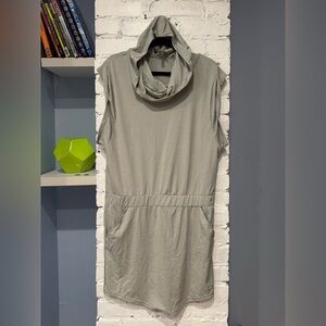 Bench Gathered Mini Dress Womens‎ L Minimalist BoHo Swim Coverup Beach Gray